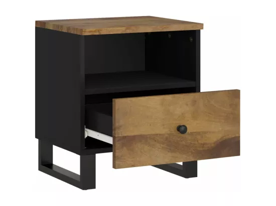 Table de chevet Bois de manguier solide et bois d'ingénierie