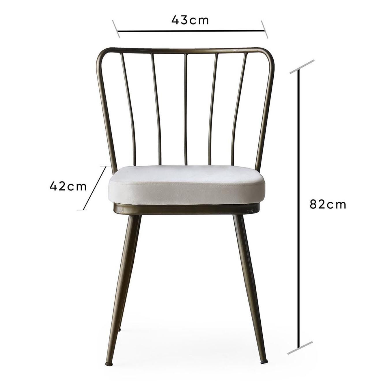 Homitis 2 Chaises Yildiz blanches - 43x82x42 cm