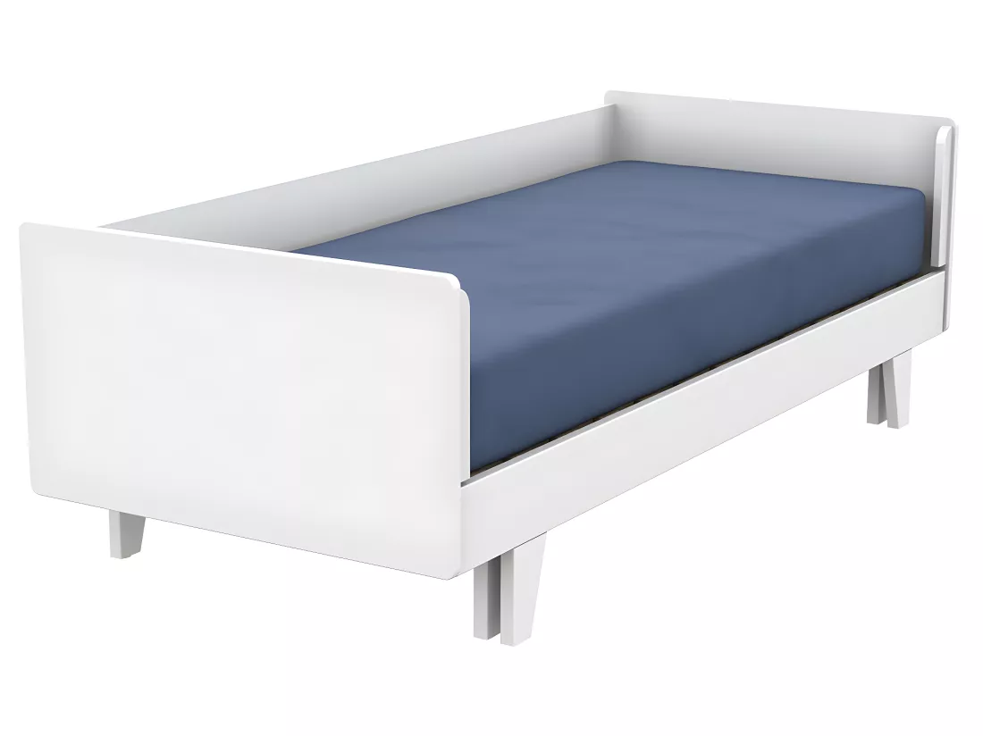 Pack lit gigogne avec matelas 80x200 cm bois massif blanc CAPRI