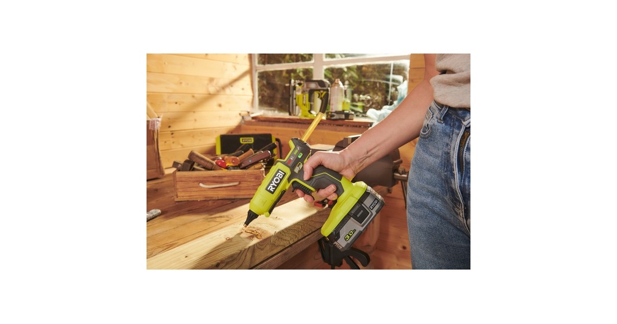 RyobiONE+ 18V Accu 2 temperaturen Lijmpistool RGL18-0  (Groen/zwart, Accu en lader niet inbegrepen)