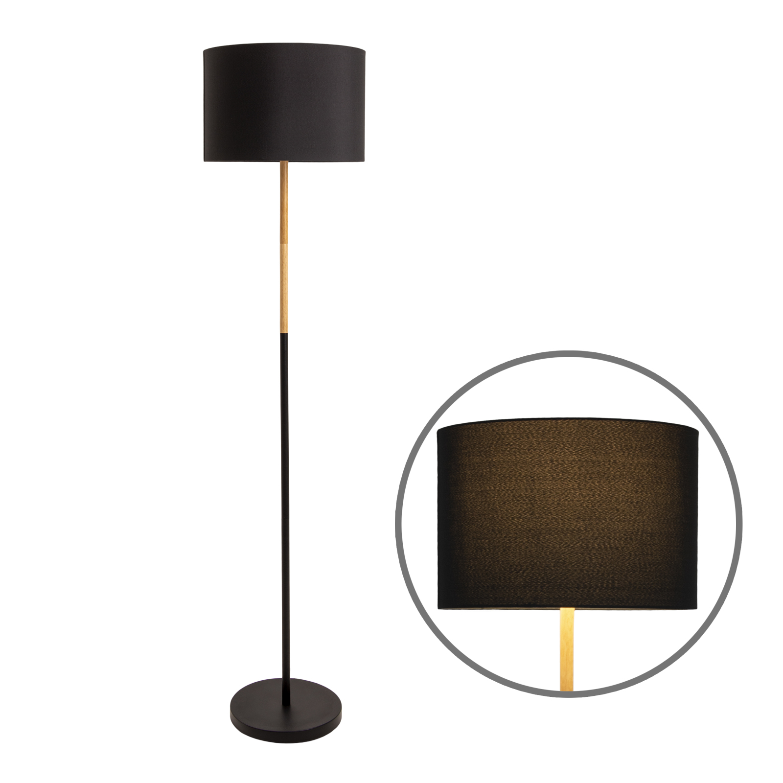 Stehleuchte TESSILE - schwarz - 150 cm