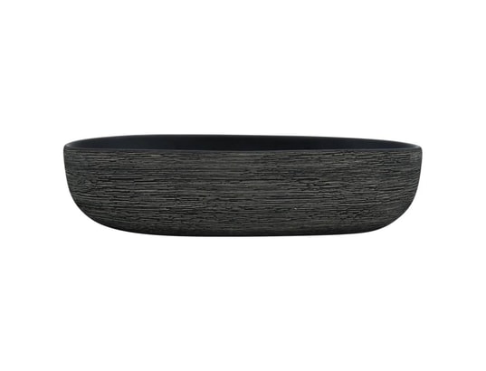 VIDAXL - Vasque à poser gris et noir ovale 59x40x14 cm céramique