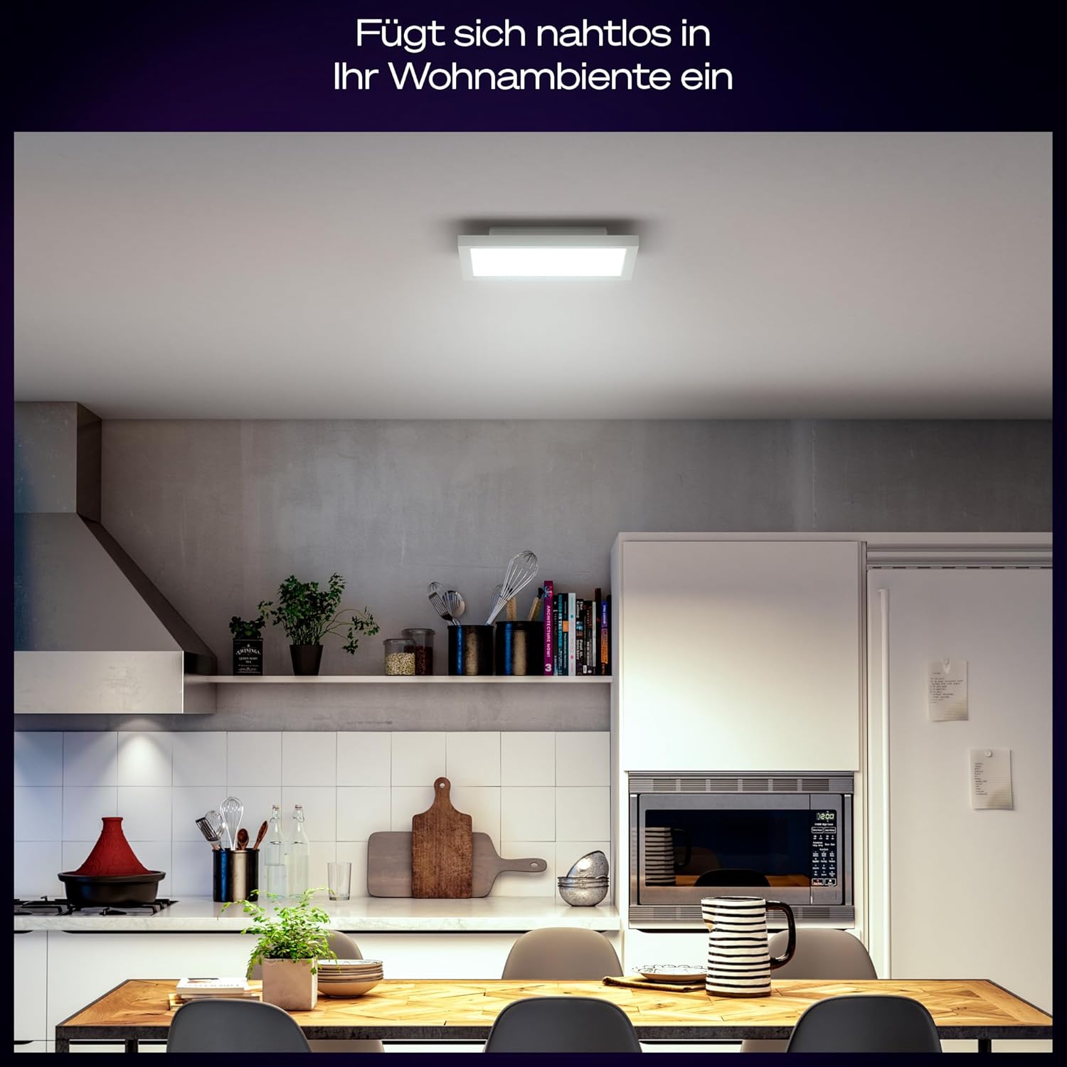 Philips Hue White Ambiance Aurelle smarte LED Panelleuchte, 30x30cm, Innenbeleuchtung, Smart Home Deckenleuchte für Schlafzimmer/Wohnzimmer, neue Generation, weiß