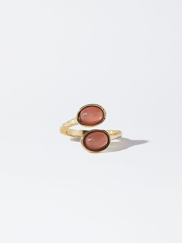 Anel com resina - Rosa