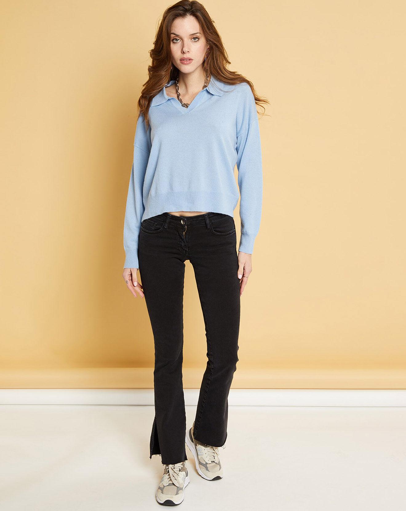 Acquaverde Jean flare Natural Laureen black stone