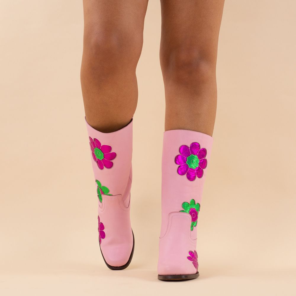 Charley's Girl flower boots Zoe roze