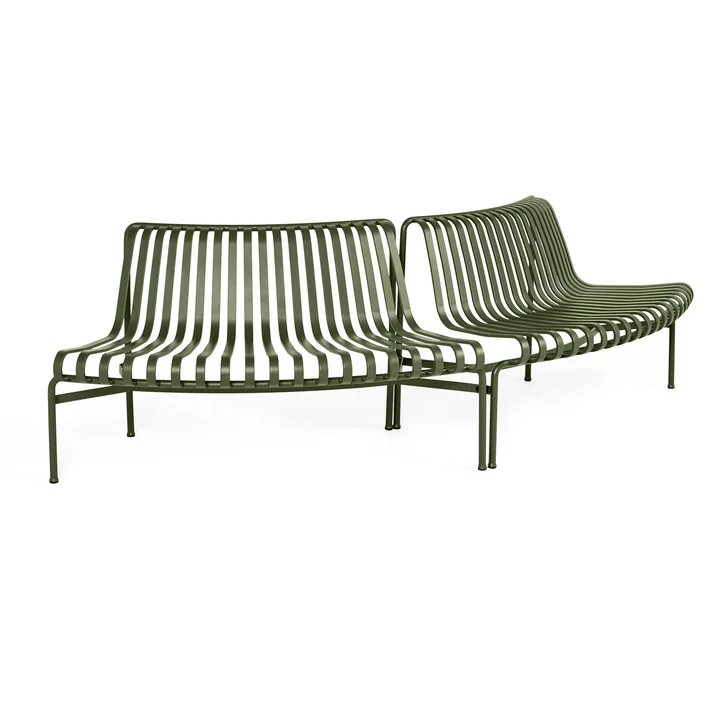 HAY - Palissade Park Dining Bench, Out / Out (2er-Set), olive