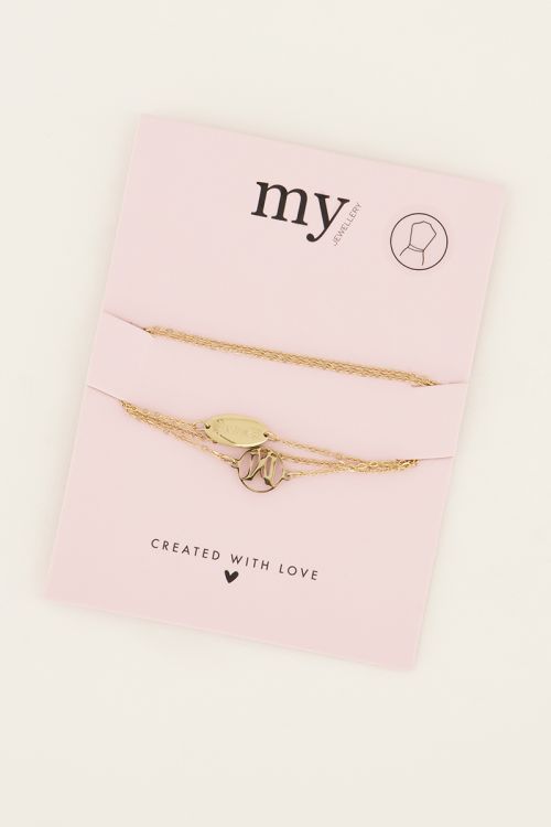Souvenir belly chain amour goudkleurig