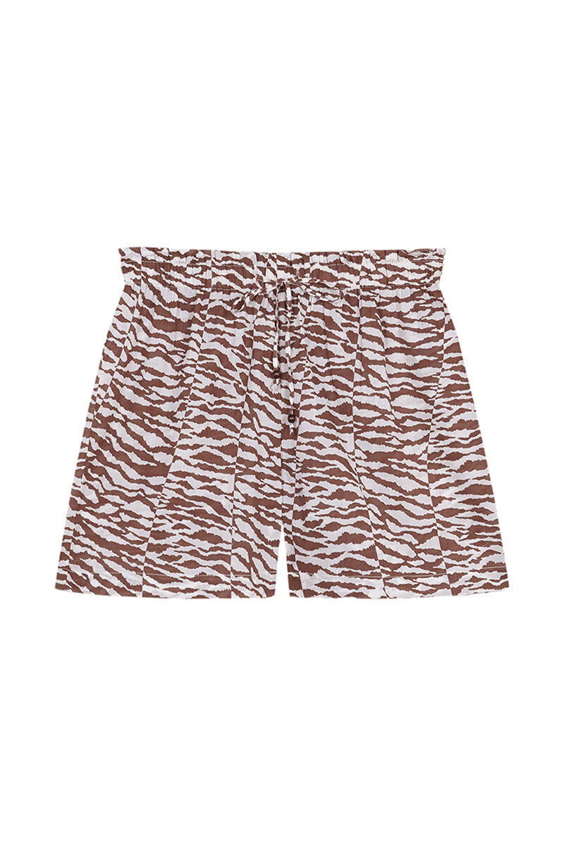 Shorts com estampa de zebra, 100% algodão - Branco