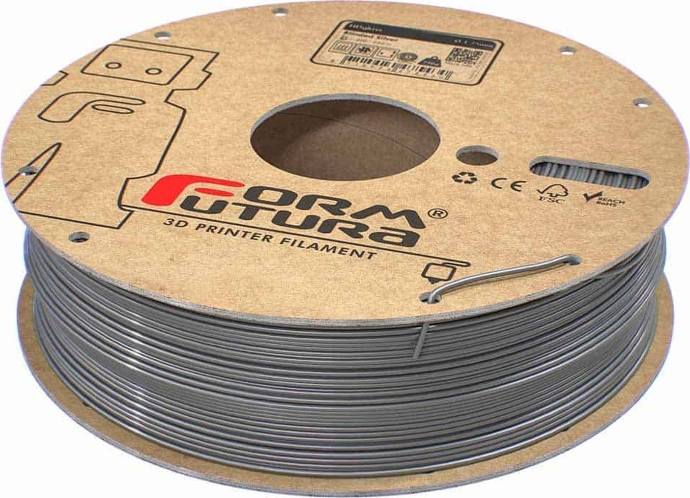 FormFutura  HDglass™ Blinded Silver, 1,75 mm / 750 g    Einzigartiges PETG für undurchsichtige Modelle mit hoher Festigkeit