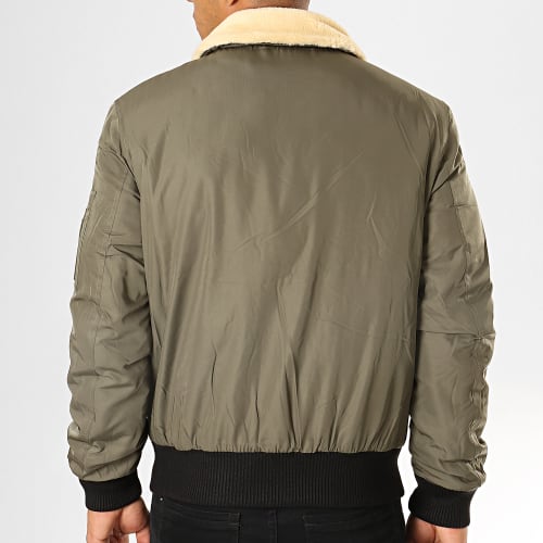 Bomber Col Mouton Versmold Vert Kaki