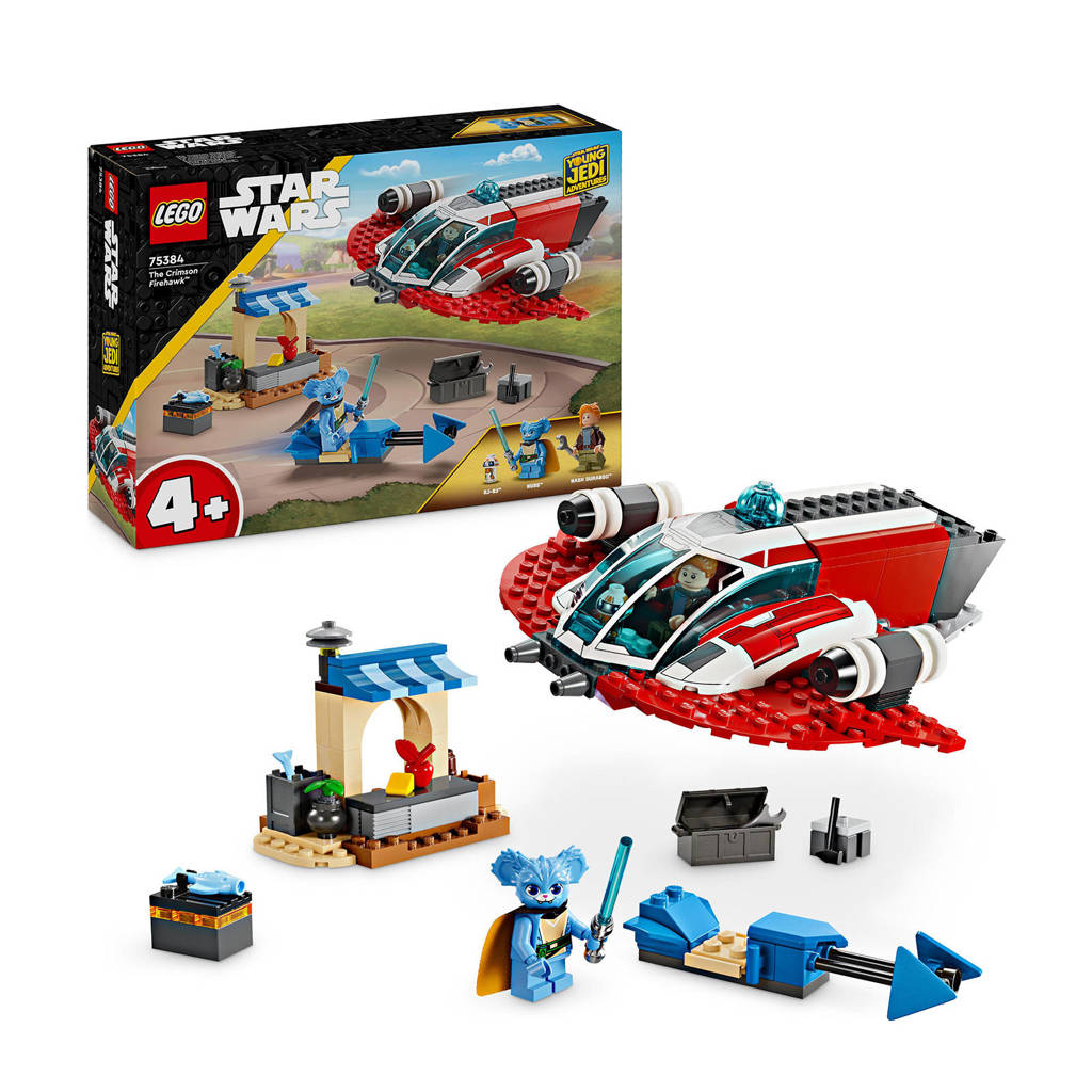 Veel elementen = veel speelplezierYoung Jedi Adventures De Crimson Firehawk Bouwbaar Ruimteschip Speelgoed 75384