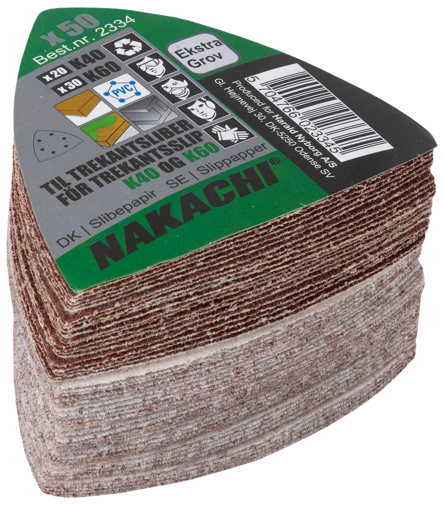 Nakachi Trekant slibeark K40/60 50-pak