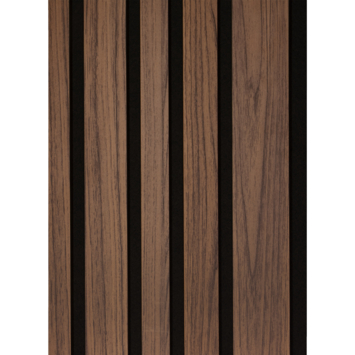 Lattenwand Decowall Acoustic Blend walnoot, combinatie van verschillende  breedtes, 260x30cm, 2 stuks (1.56m2)