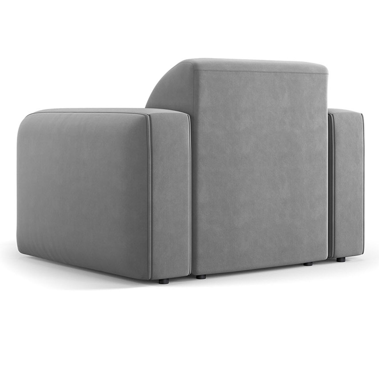 Mazzini Sofas Fauteuil Velours Jasmin gris - 105x95x72 cm