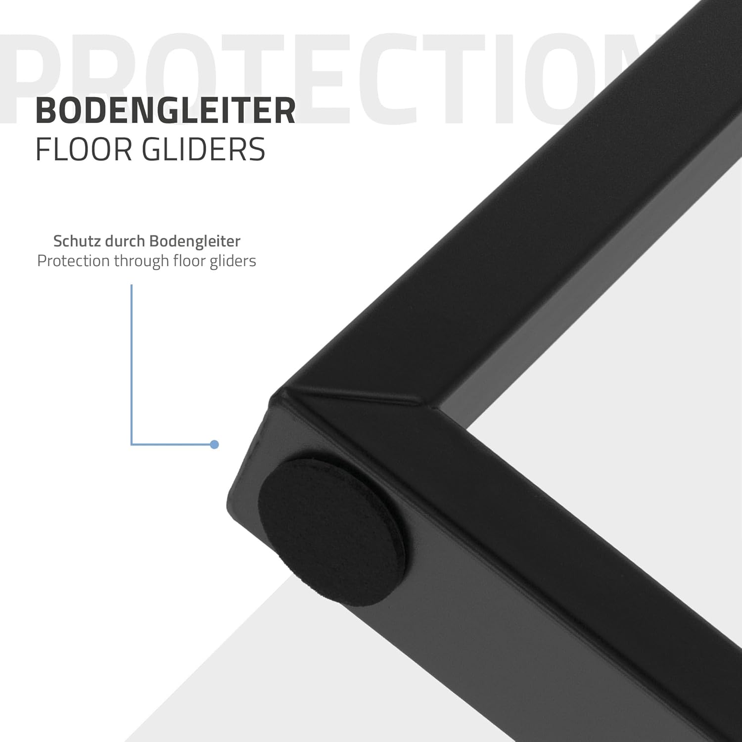 ML-Design 2er Set Tischkufen Arrow B44xH72 cm V-Form, Metall Schwarz, Industriedesign, Kufengestell für Esstische & Schreibtische, Tischgestell Tischbeine Tischuntergestell Möbelfüße für DIY-Projekte