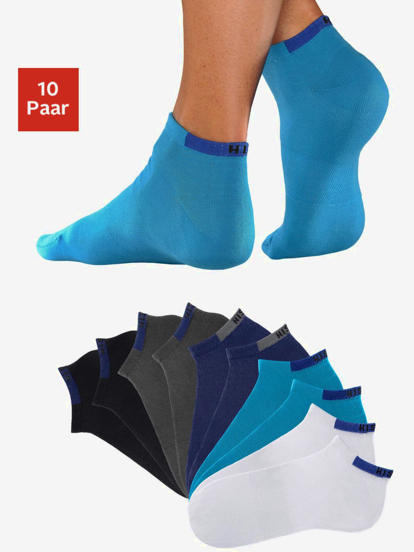 Socquettes lot de 10 pièces économique h.i.s.