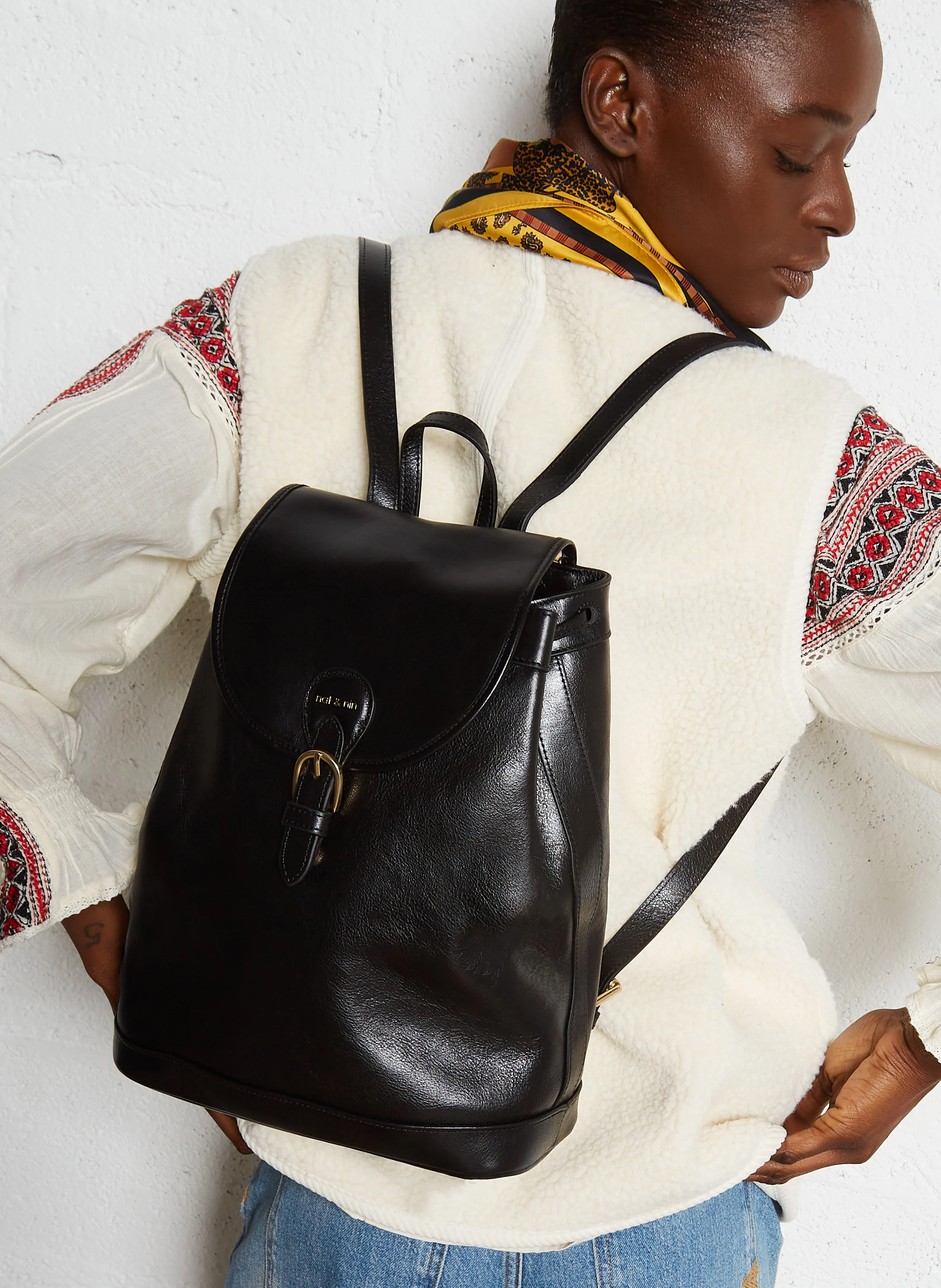 JUDE - Sac à dos en cuir | Noir