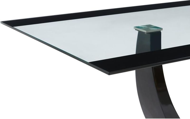 Vente-unique - Eettafel MEZZO - Zwart - MDF en Gehard Glas - 8 Personen - L 200 cm x H 74.5 cm x D 100 cm
