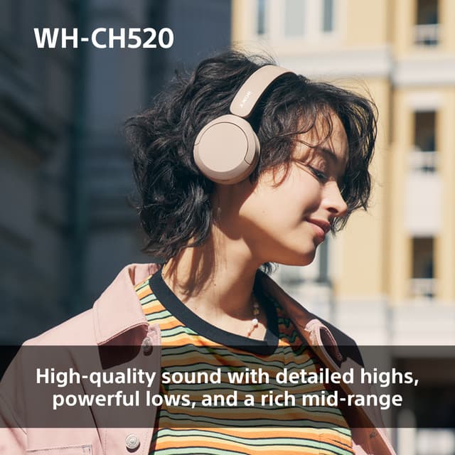 Sony WH-CH520 trådløse on-ear høretelefoner (gul)