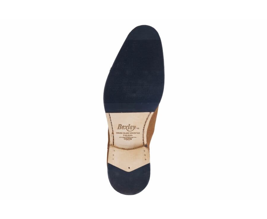 Chelsea boots homme Velours Cognac - DAWSON II PATIN