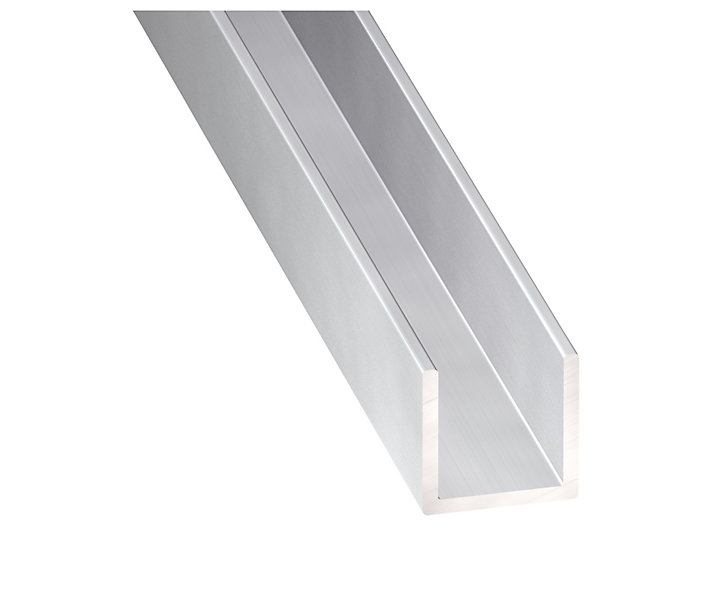 Profilé U aluminium anodisé incolore 10 x 10 x 10 mm, 1 m
