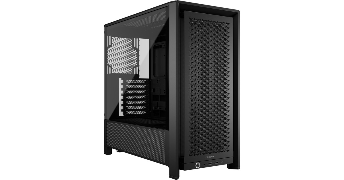 CorsairFRAME 4000D + RX120 MAX Thick Triple Pack bundel midi tower behuizing  (Zwart | 2x USB-A | 1x USB-C | Tempered Glass)