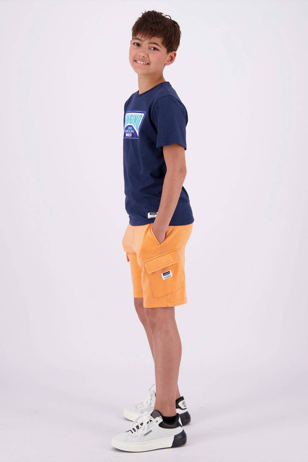 Vingino T-shirt Hefor met logo donkerblauw