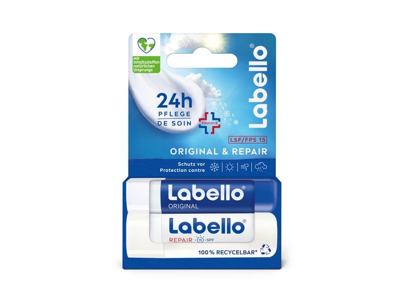 LABELLO Lippenpflege Original & Repair All-Weather Set 4.8 Lippenpomade im praktischen All-Weather Set schützt 24 Stunden vor dem Austrocknen
