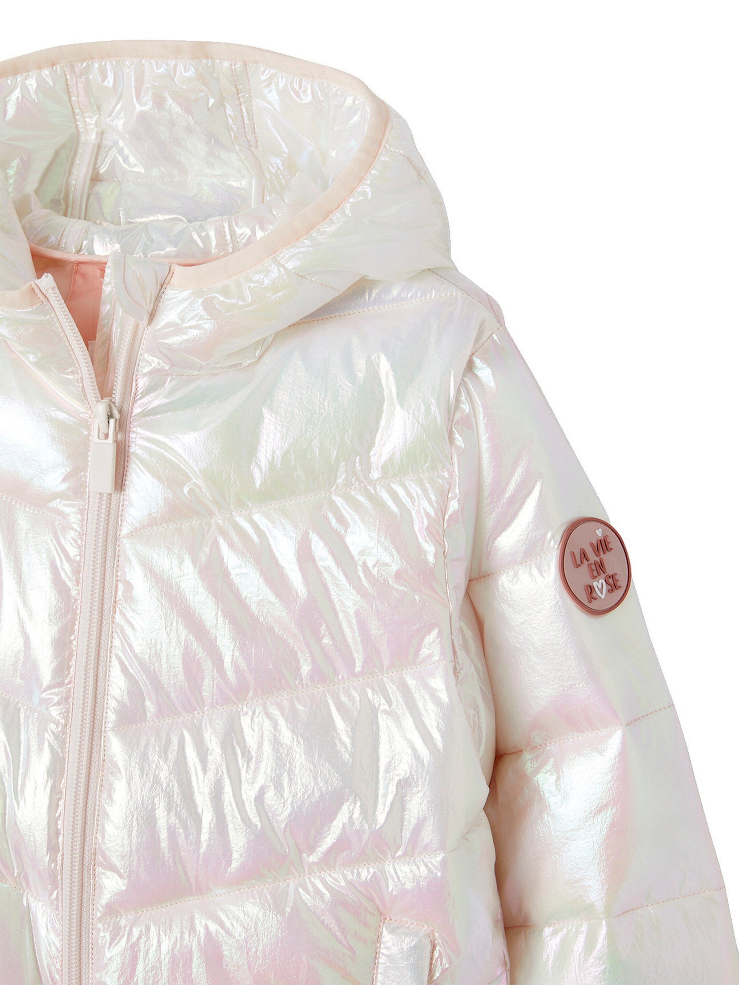 Vertbaudet Mädchen Light-Steppjacke mit Glanzeffekt wollweiß
