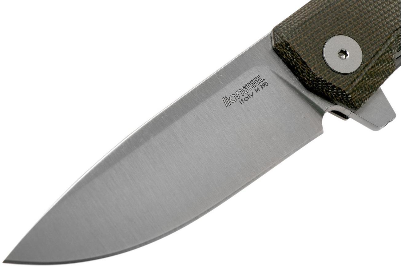 LionSteel Myto MT01-CVG Green Canvas Micarta zakmes, Molletta design