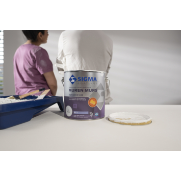 Sigma muurverf reinigbaar mat RAL 9016 2,5 liter