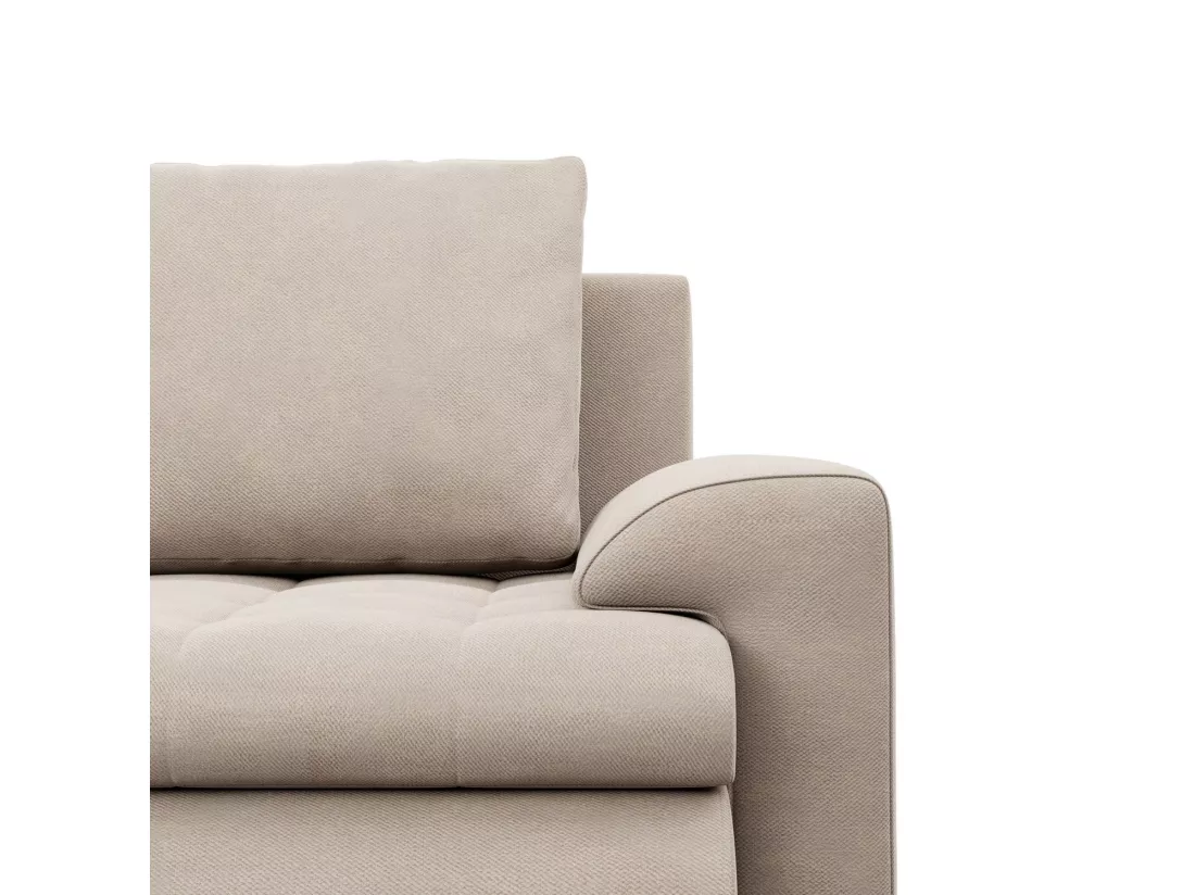 Canapé d'angle en U avec fonction sommeil, Ottoman, Beige