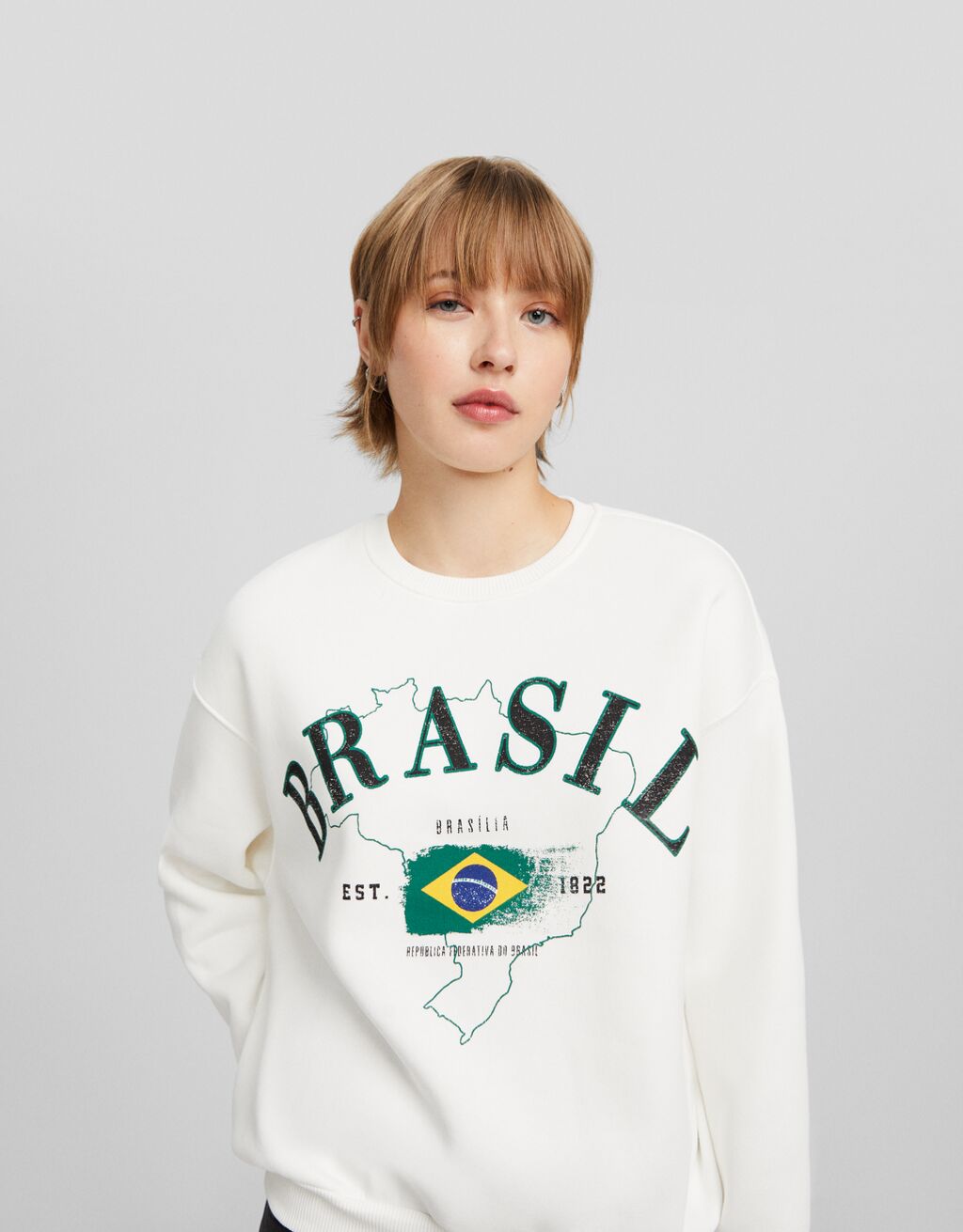 Moletom estampado oversized