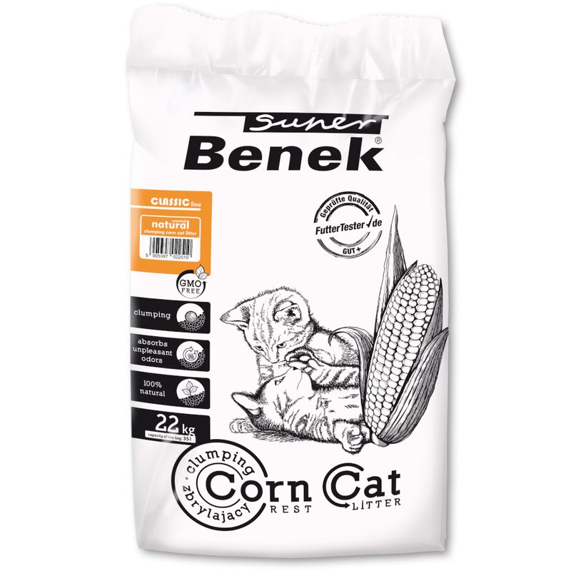 Litière Super Benek Corn Cat, senteur neutre