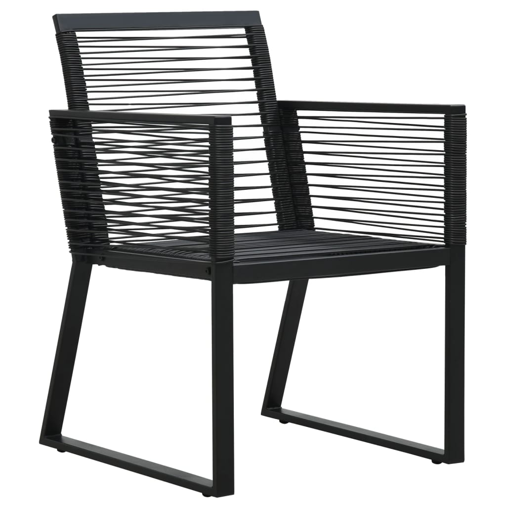 Mobilier à dîner salon de jardin 5 pièces noir rotin pvc