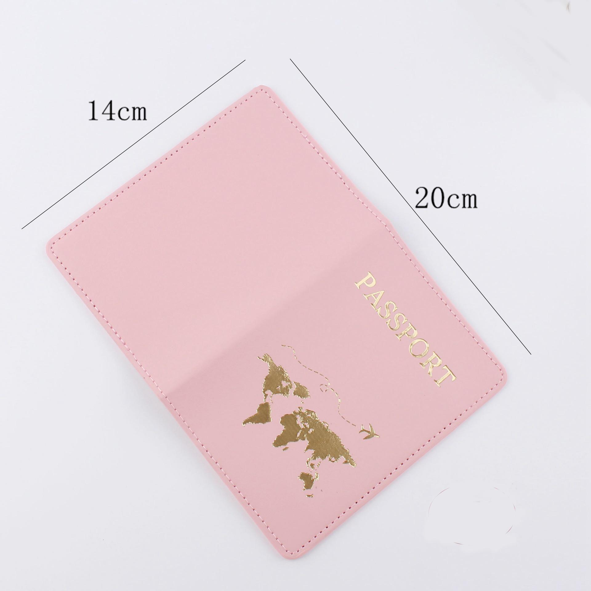 Reisepass Leder Schutzhülle mit Visitenkartenfach - Beige / Gold