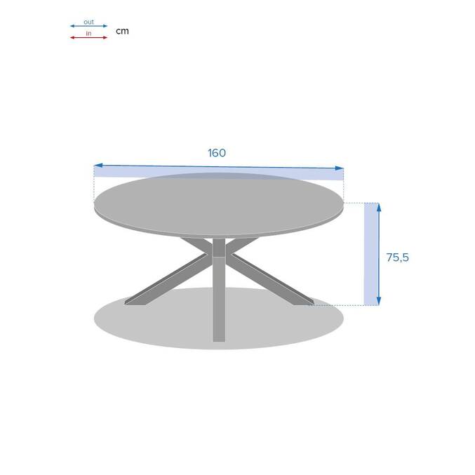 Table de jardin ronde ORIENGO Acacia & Blanc