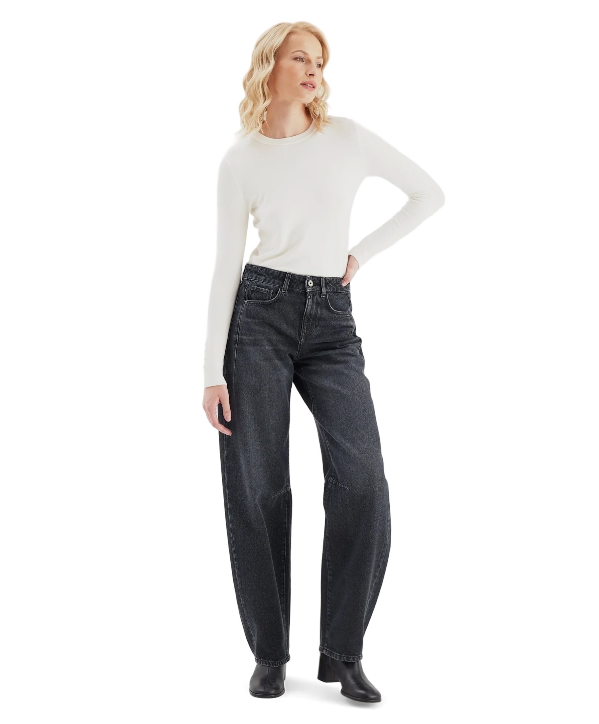 Cup of Joe Denim mid waist balloon jeans dames jeans zwart