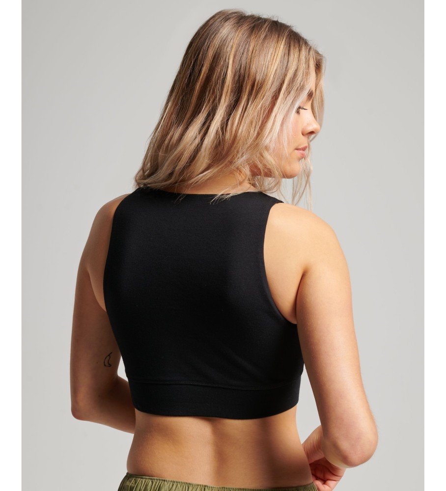 Sutiã esportivo Superdry Core em algodão orgânico - Preto
