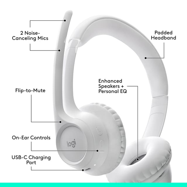 Logitech Zone 300 trådløse høretelefoner (off-white)