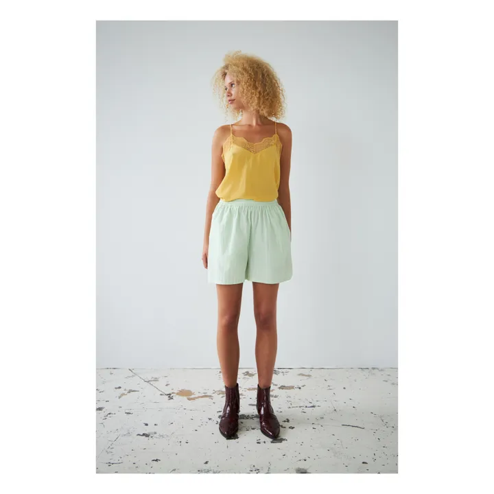 Stella Nova Short Rayé | Vert Menthe