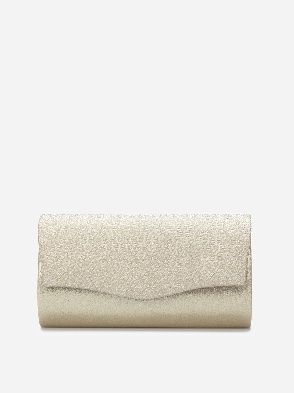 Pochette pailletée à rabat texturé- Doré