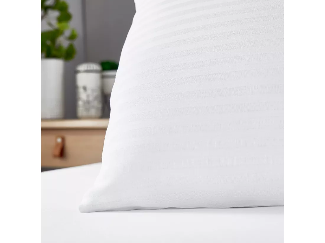 Taie d'oreiller 100% coton rayé, extra douce
