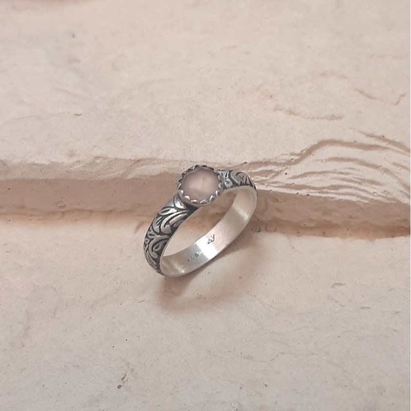 Bague Tropicália Calcédoine Rose Argent 925