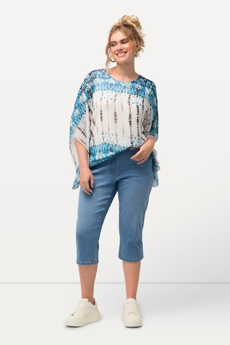Capri-Jeans Sienna, schmales Bein, Elastikbund, Stretch