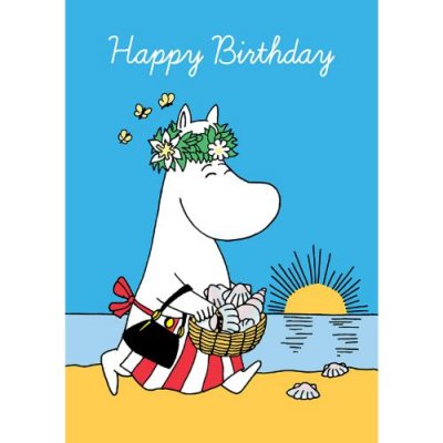 Moominmama Beach Happy Birthday Greeting Card