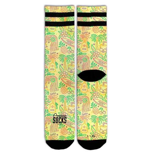 Meias American Socks Tropical Vibe de Cano Médio