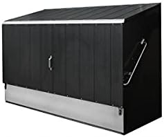 Trimetals Fahrradbox aus Stahl mit klappbarer Einfahrtsrampe & Deckelöffnung – abschließbarer Fahrradschuppen für bis zu 3 Fahrräder – wetterfest & robust – ca. 196 x 89 x 133 cm