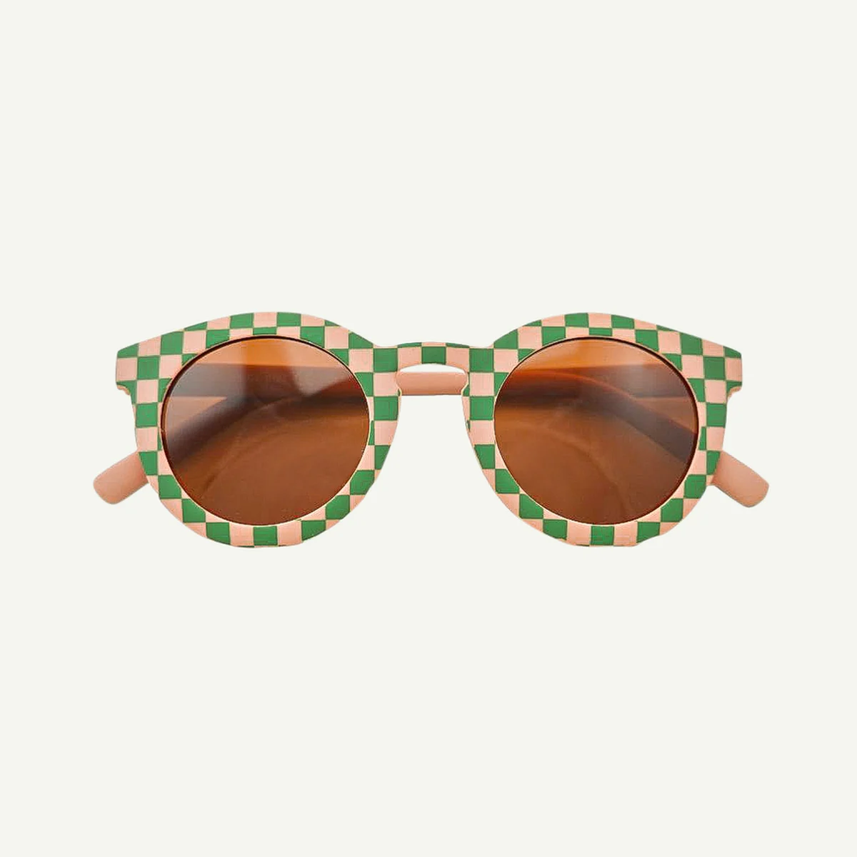 GRECH & CO.LUNETTES DE SOLEIL ENFANT 3 ANS ET + CLASSIC DAMIER VERT ET ROSE